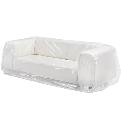 Large Plastic Couch Protector 4 Mil LDPE Furniture Cover for Storage Moving or Renovation - Transparent - 92 x 62 x 42 inch