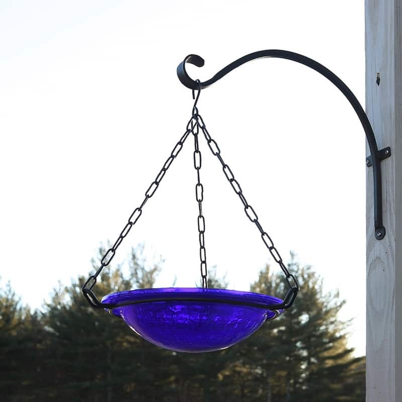 Achla Designs Set of 2 Wall Mounted Up Curled Brackets, 18 Inch Tall, Black Powder Coat Finish