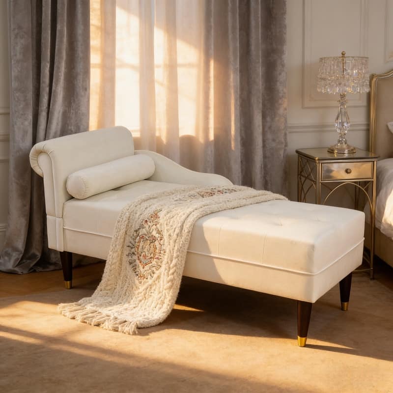 Modern Sherpa Chaise Lounge – Cozy Accent Chair for Living Room & Bedroom