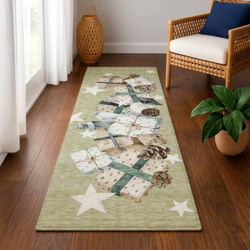 Premium Washable Super Soft Christmas Presents Mayfield Rug - Aloe - 2'3" x 7'6"