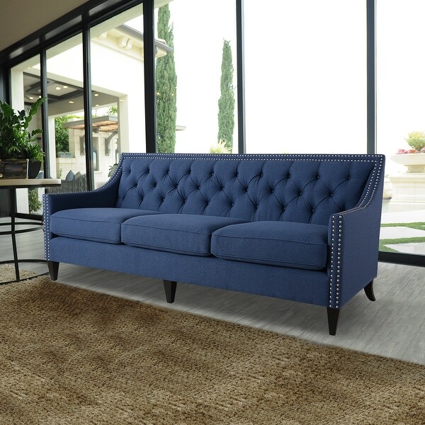 Shop Copper Grove Mila Tufted Sofa With Nailhead Accents On Sale Overstock 27296881