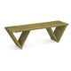 preview thumbnail 8 of 12, Wood Backless Bench, Modern style L 54" x15" deep x 17" Tall Avocado