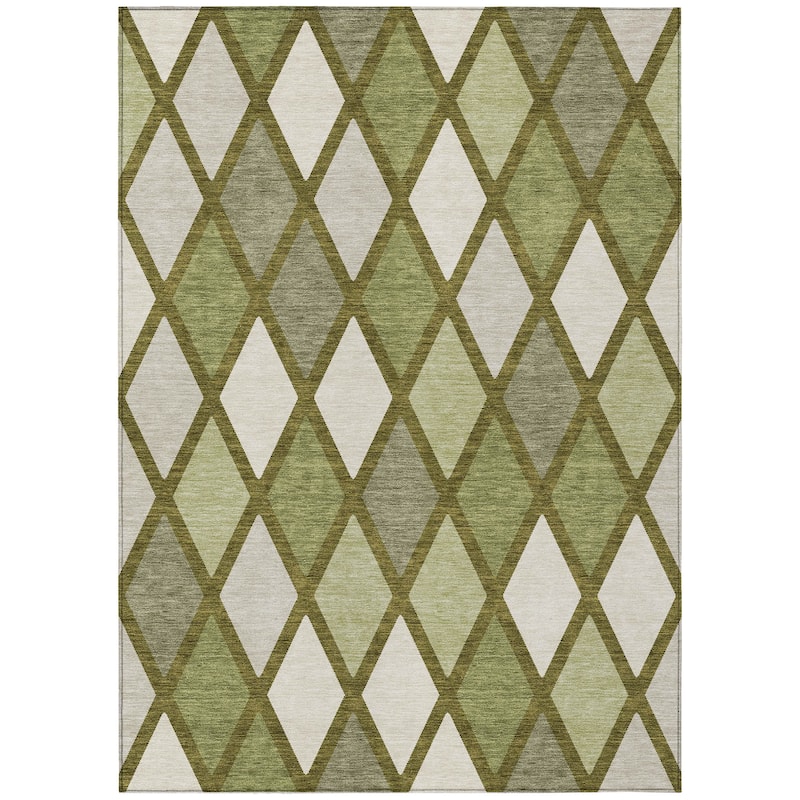Machine Washable Indoor/ Outdoor Chantille Prism Diamond Rug