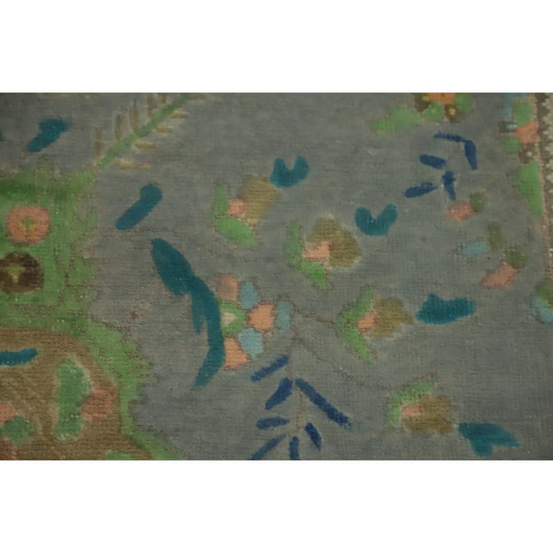 Hand Knotted Oriental 100% Wool Carpet Traditional Floral Greys & Charcoal Tabriz Area Rug - 9' 7'' X 6' 8''