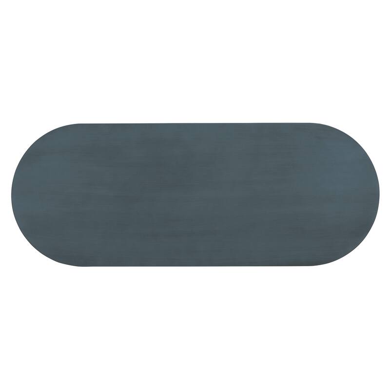 Elegant Retro Console Table with Curved Design and Smooth Glaze
