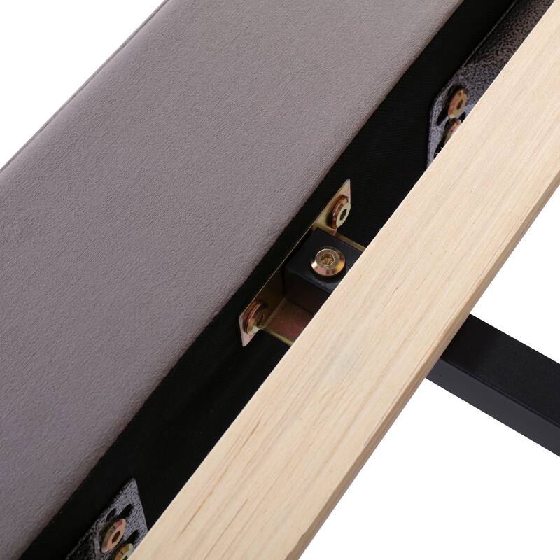 Upholstered Platform Bed w/ Sensor Light & Backrests, 2 Sets of Socket