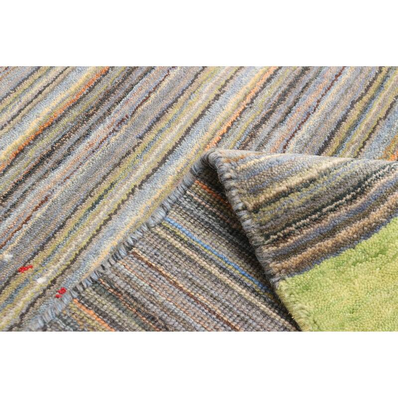 ECARPETGALLERY Hand Loomed Kashkuli Gabbeh Grey Wool Rug - 3'11 x 5'7