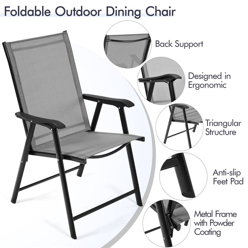 Yaheetech 2pcs Folding Dining Chairs Patio Dining Chairs
