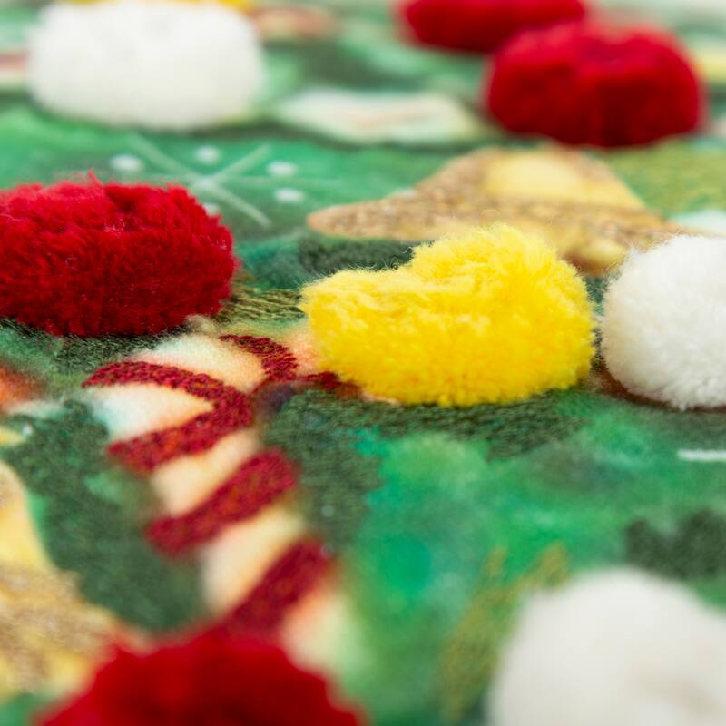 Rizzy Home Holiday Santa Snowflakes Throw Pillow Cover