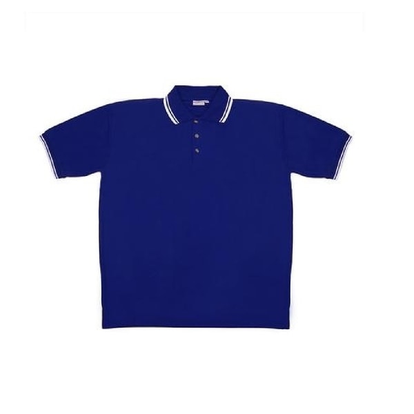 Men's Blue Knit Pullover Golf Polo Shirt - Large