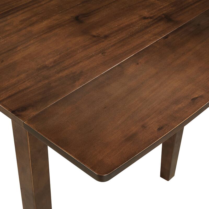 Brown 3-Piece Wooden Breakfast Nook Dining Table Set with Drop Leaf Table