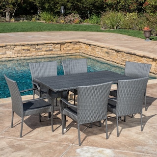 Delani 7-piece Outdoor Wicker Dining Set by Christopher Knight Home