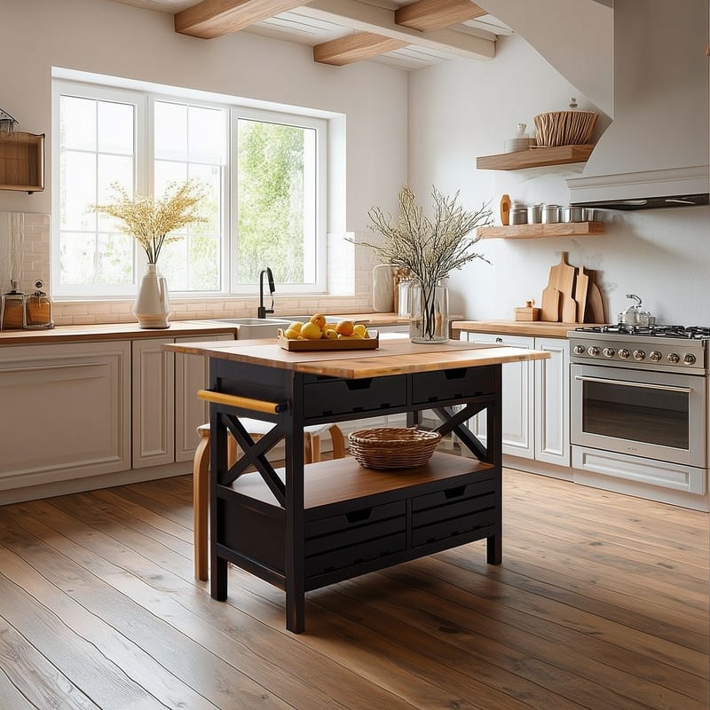 Cassidy Kitchen Island / Black