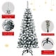preview thumbnail 2 of 6, Artificial Snow Flocked Christmas Tree Unlit Pencil Hinged Tree