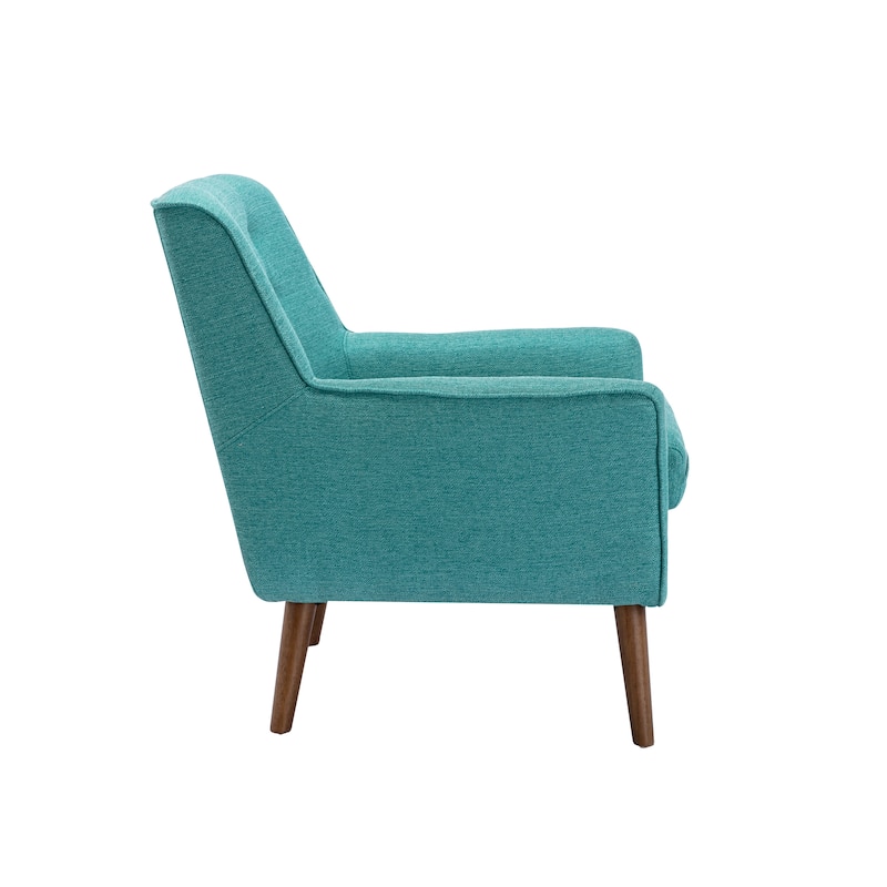 Porthos Home Pola Accent Chair, Tufted Fabric Upholstery, Wooden Legs