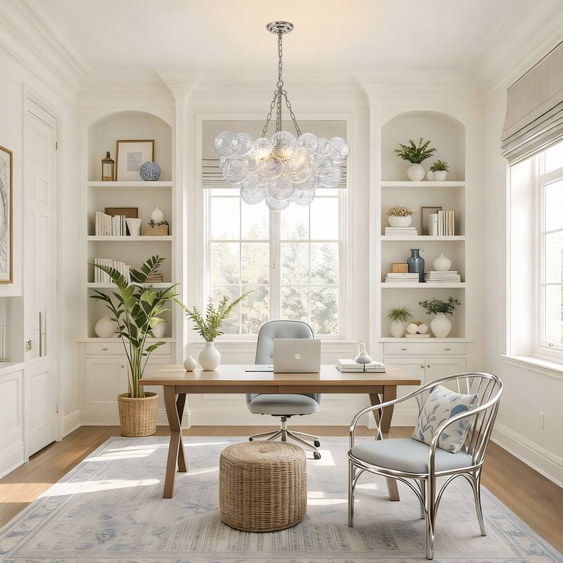 Starsky 6-Light Swirled Bubble Glass Globe chandelier