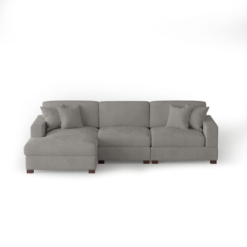 Modern Oversized Chenille Modular Sectional Sofa With Chaise