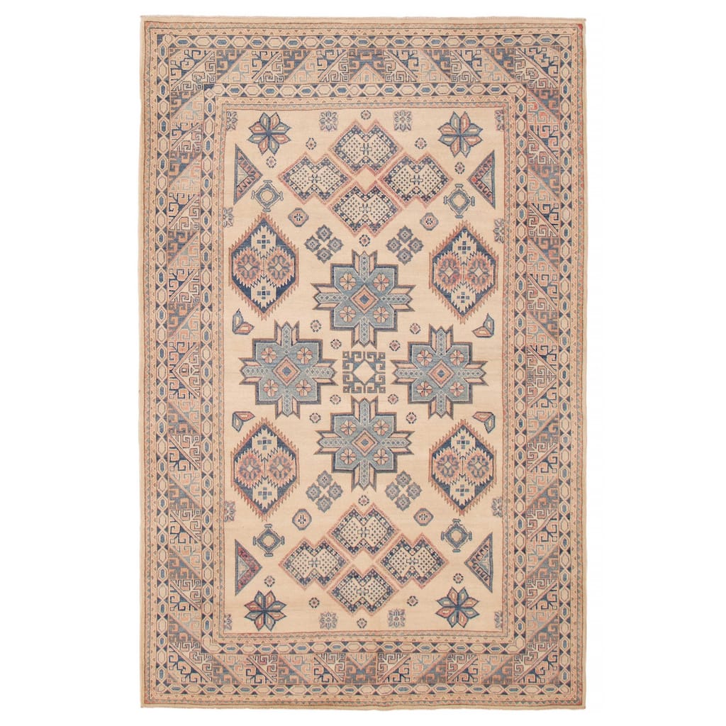 ECARPETGALLERY Hand-knotted Finest Ghazni Cream Wool Rug - 6'9 x 10'1