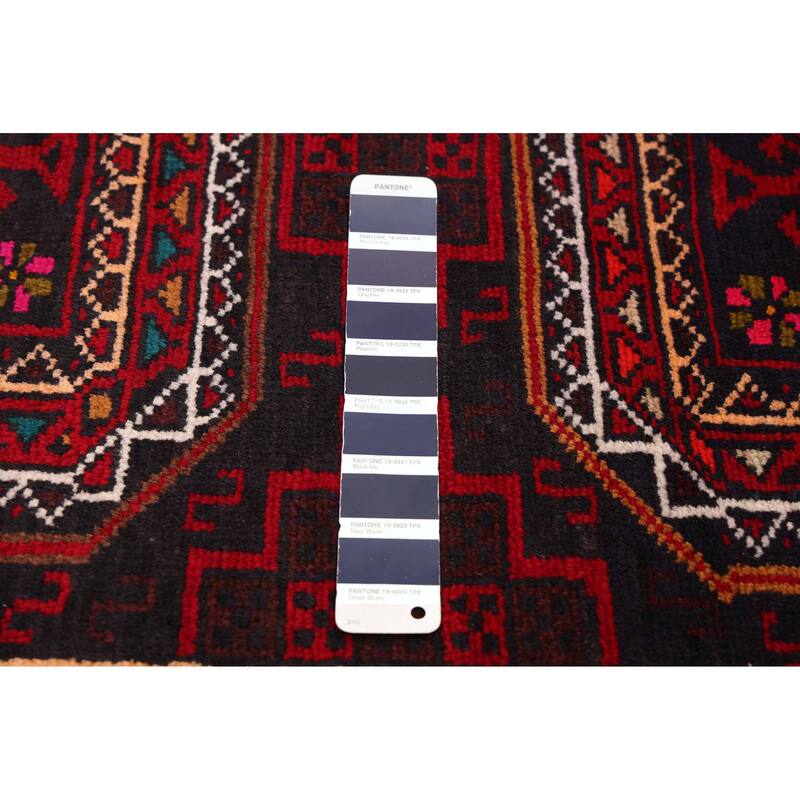 ECARPETGALLERY Hand-knotted Teimani Dark Navy, Red Wool Rug - 3'0 x 6'1