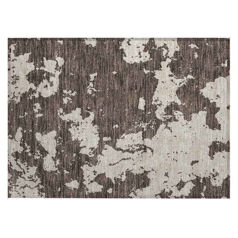 Machine Washable Indoor/ Outdoor Chantille Abstract Rug