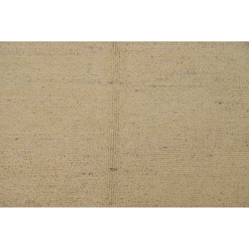 Modern Gabbeh Oriental Accent Rug Handmade Beige Wool Carpet - 2'9"x 4'0"
