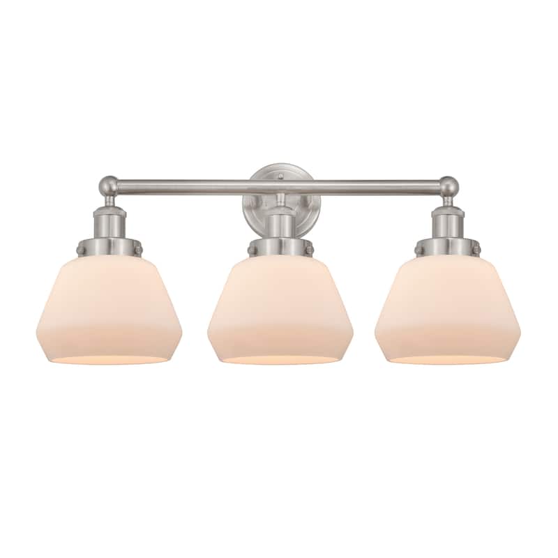 Innovations Lighting 616-3W-10-25 Fulton Vanity Fulton 3 Light 25" - Brushed Satin Nickel / Matte White
