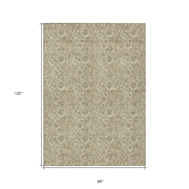 HomeRoots Floral Transitional Rectangle Outdoor Rug