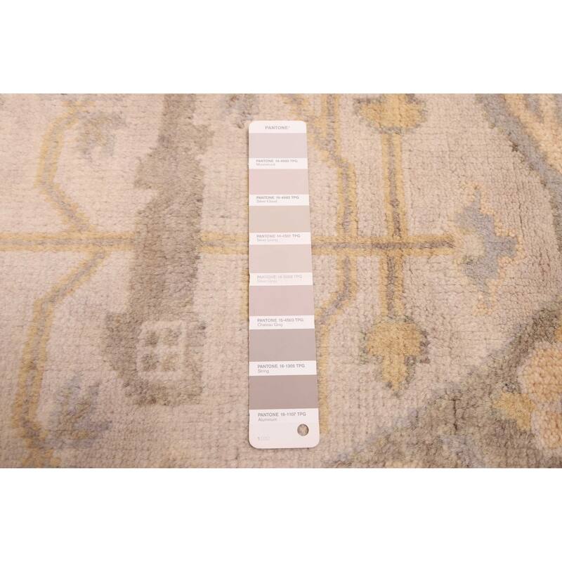 ECARPETGALLERY Hand-knotted Royal Oushak Light Grey Wool Rug - 9'0 x 8'9