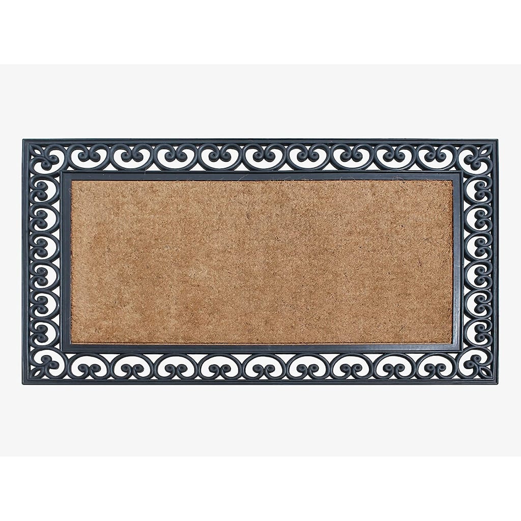 A1HC Black Aiken Rubber And Coir Non-Slip Outdoor Durable Doormat 30"X48"