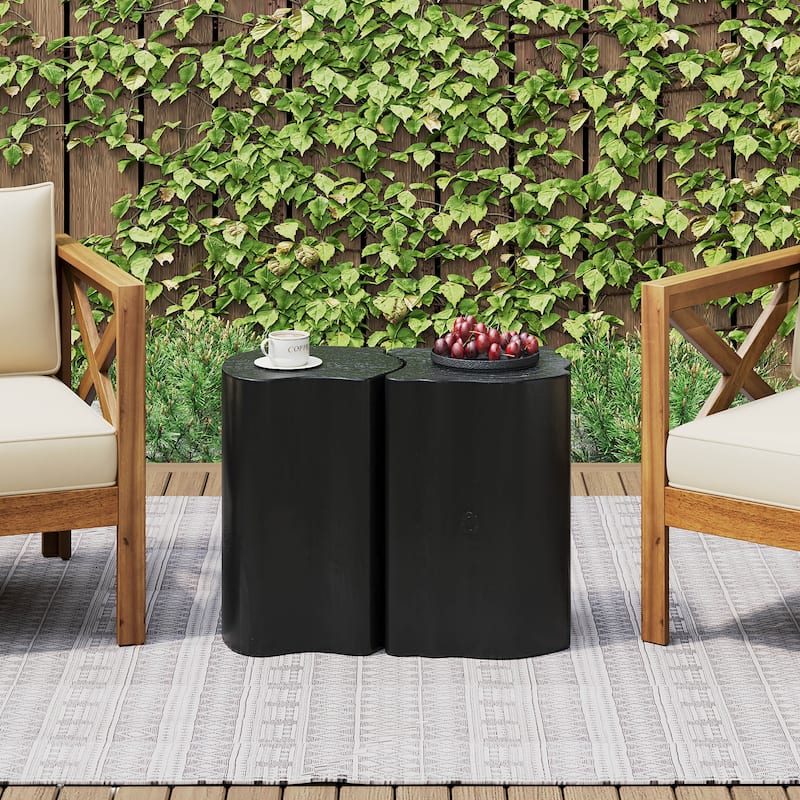 Christopher Knight Home - Seren Outdoor Indoor MGO Fiberglass Split Design End Table - Black
