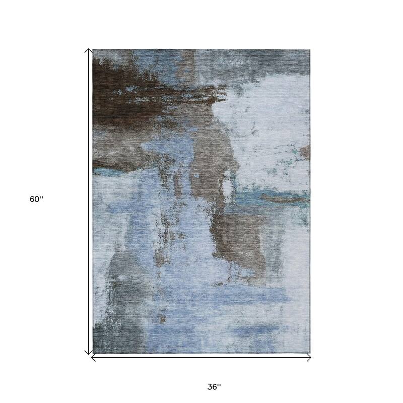 HomeRoots Abstract Transitional Rectangle Outdoor Rug