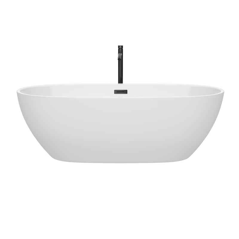 Wyndham Collection Juno 71-inch White Freestanding Soaking Bathtub