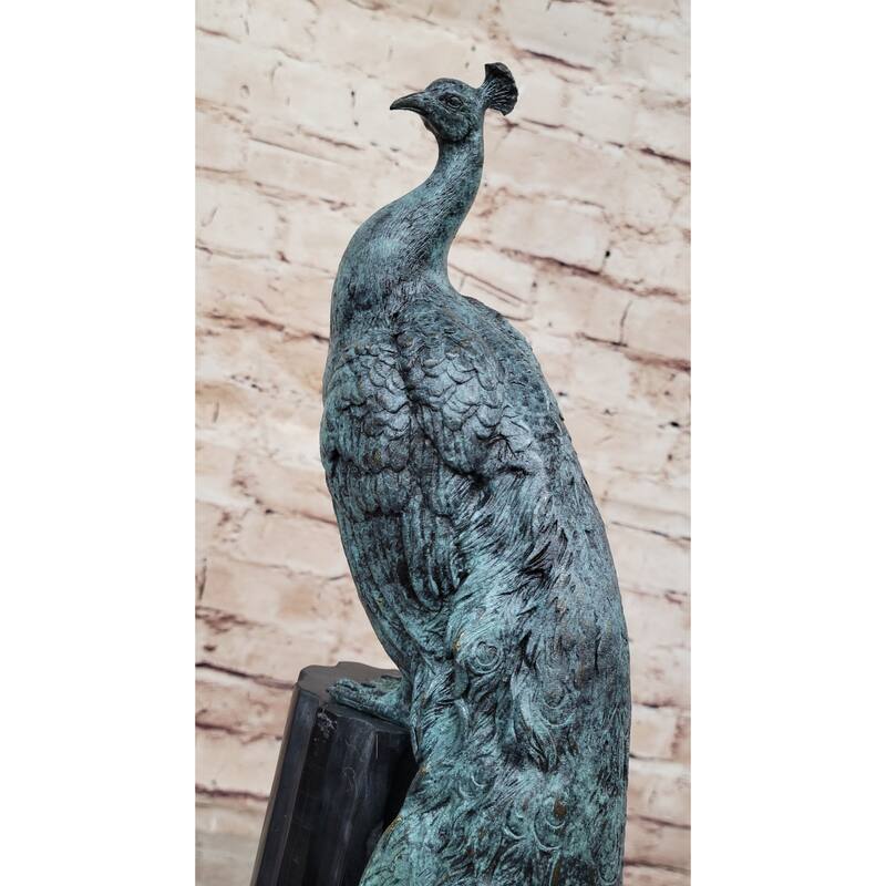 Bronze Pea Sculpture On Marble Pedestal - Elegant Decorative Art Signed Original Milo