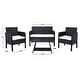 preview thumbnail 12 of 52, SAFAVIEH Outdoor Aboka 4-Piece Conversation Patio Set
