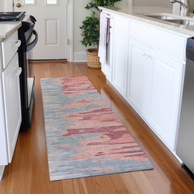 Premium Washable Super Soft Modern Ombre Mayfield Rug - Coral - 2'3" x 7'6"