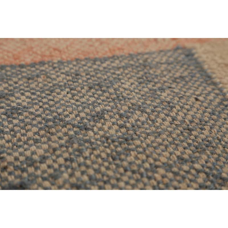 Hand Woven Oriental 100% Jute Carpet Southwestern Modern Beige & Ivories Kilim Area Rug - 10' 0'' X 8' 11''