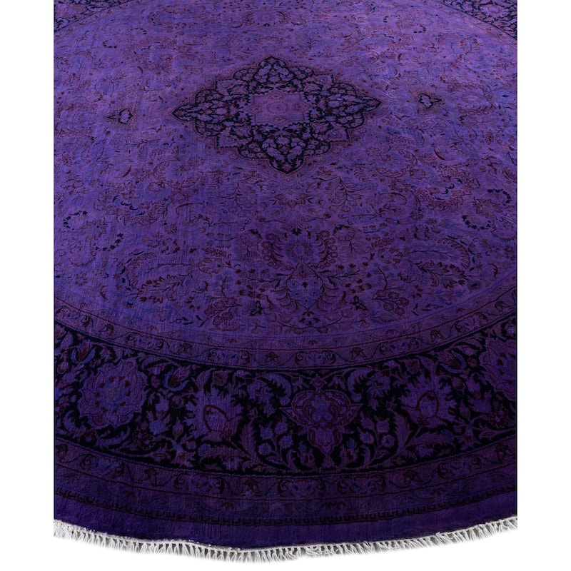 Overdyed One-of-a-Kind Hand-Knotted Area Rug - Purple - 8' 7" x 8' 9"