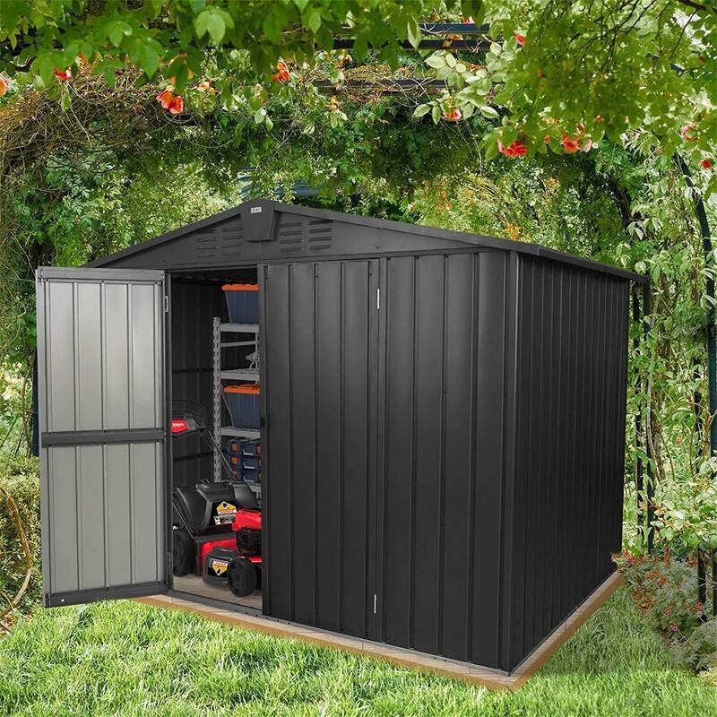 Outdoor Storage Shed Metal Patio Garden Bike Shed with Lockable Door