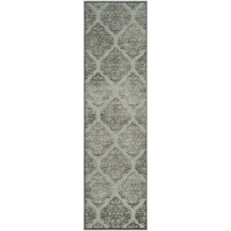 SAFAVIEH Paradise Rianda Boho Modern Viscose Rug - 2'2" x 8' Runner - Seafoam/Grey