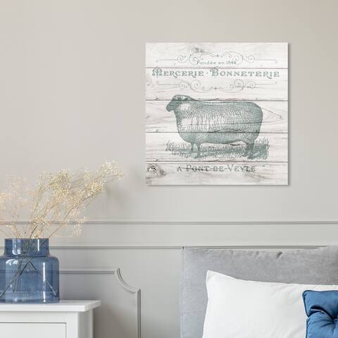 Oliver Gal 'Sheep Clothing' Animals Wall Art Canvas Print - Green, White