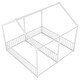 preview thumbnail 7 of 6, Kids House Bed, Twin Montessori Floor Bed with Rails, Metal Double Platform Bed Frame for Girls Boys, 2 Shared Beds