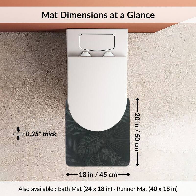 Decorative Contour Bath Mat 20x18 Ultra Absorbent Quick Dry Rug