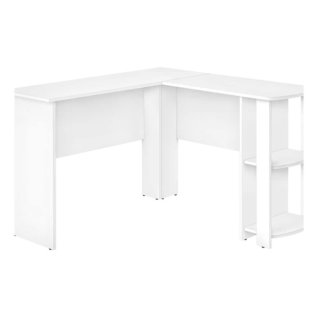 Computer Desk, Home Office, Corner, Storage Shelves