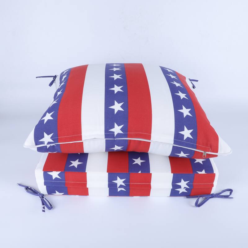 2 Pieces Waterproof Polyester Patio Seat and Back Cushions 24x24 Deep Comfort for Outdoor Seating