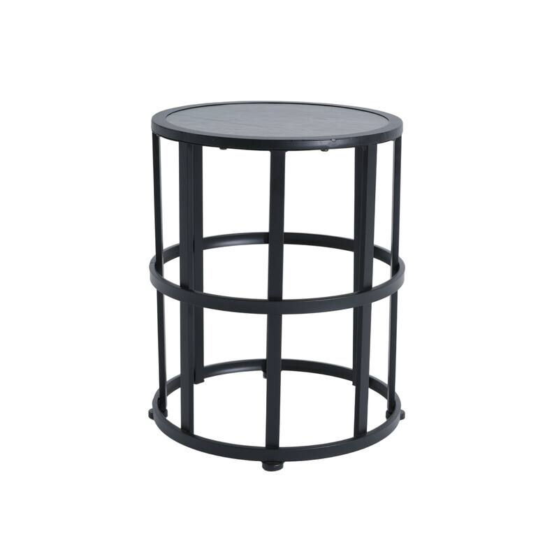 Christopher Knight Home - Mid-Century Modern Outdoor Acacia Wood Swivel Chair with Ceramic Tile Side Table