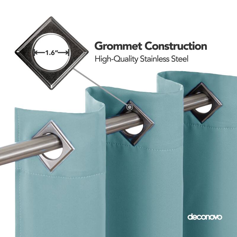 Deconovo Square Grommet Curtain Panel Pair(2 Panel)