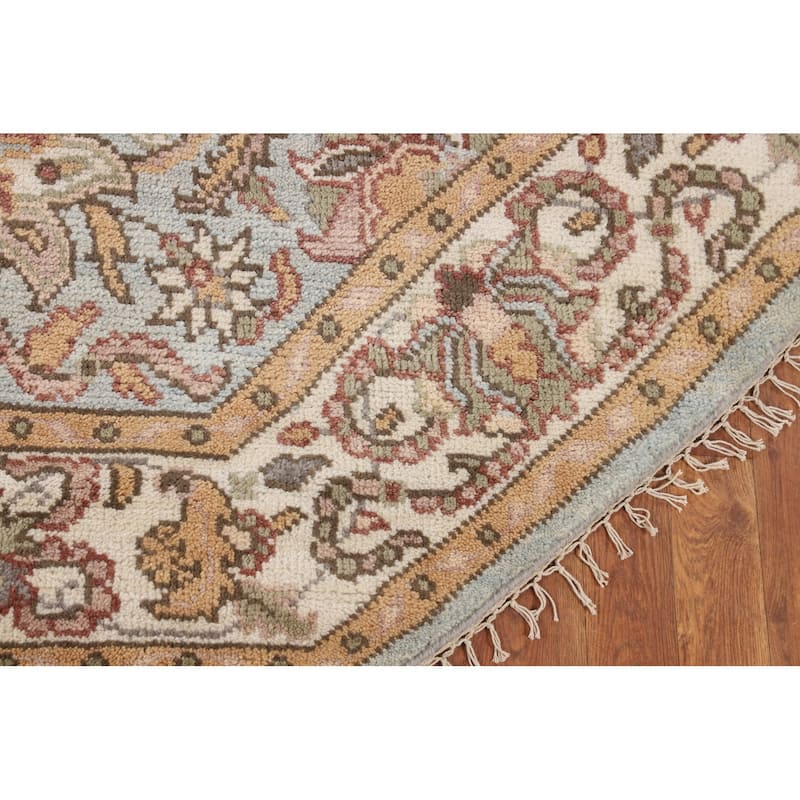 Heriz-Serapi Oriental Octagon Area Rug Handmade Wool Carpet - 6'0" x 5'11"