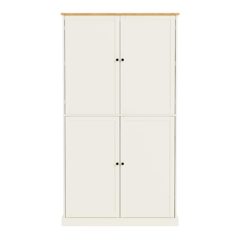 Freestanding Kitchen Pantry with 2 Drawers, Storage Cabinet with 8 Door Shelves, Cabinets with 2 Adjustable Shelves