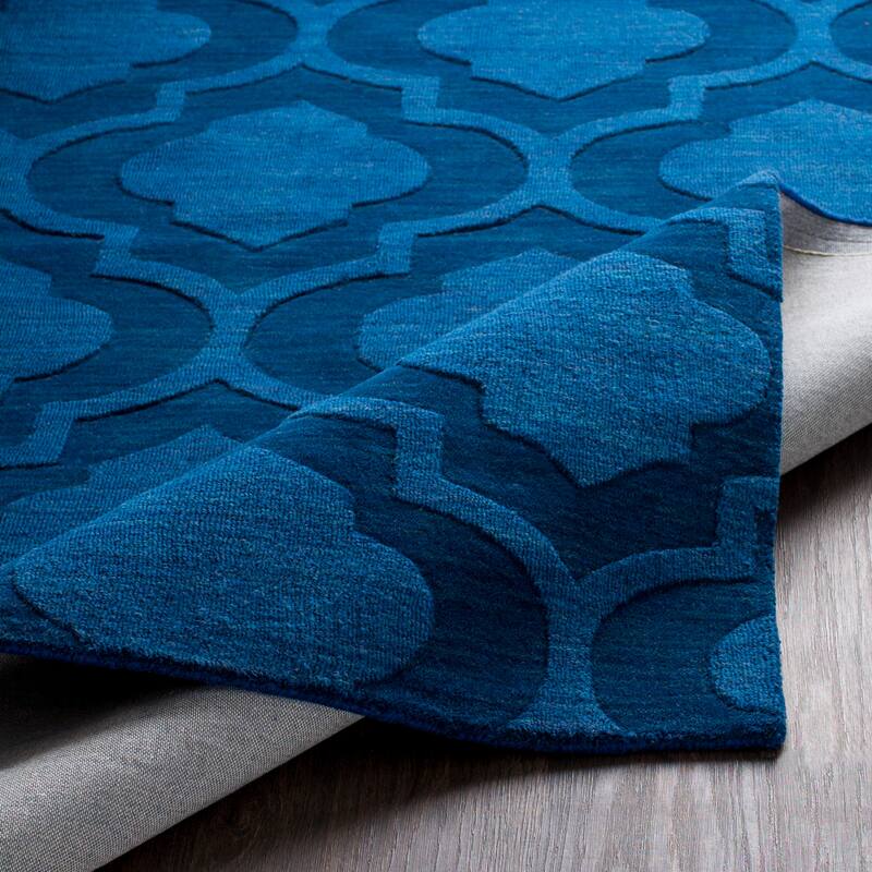 Hand-Woven Ali Tone-on-Tone Moroccan Trellis Wool Rug (9' x 12')