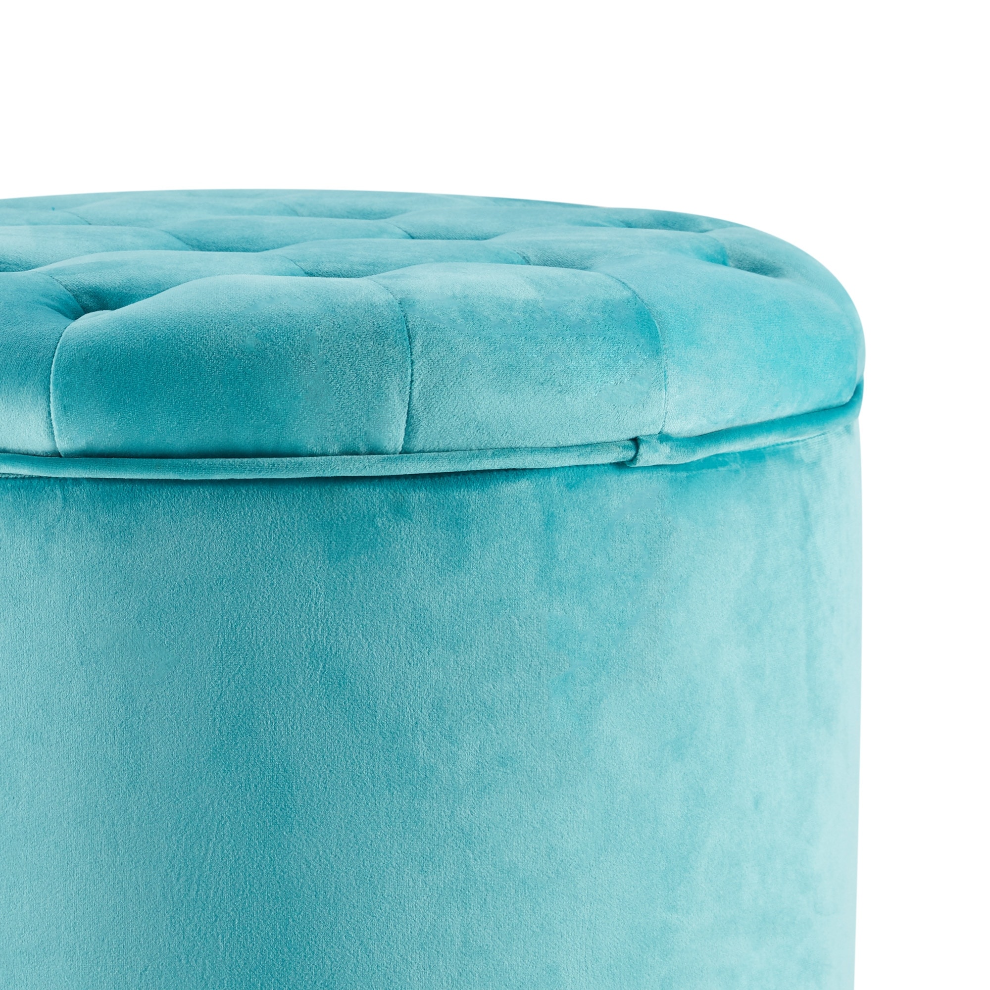 Belleze nailhead round tufted storage ottoman large footrest stool best sale coffee table lift top